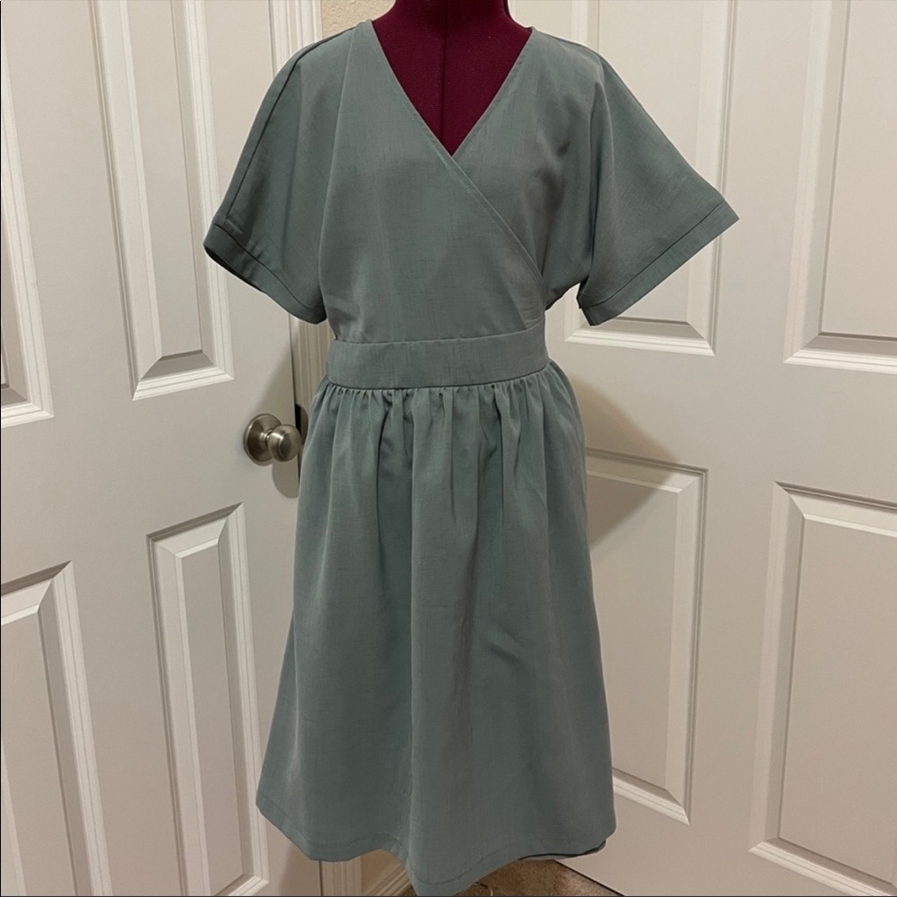 Aly Daly Green Midi Wrap Dress